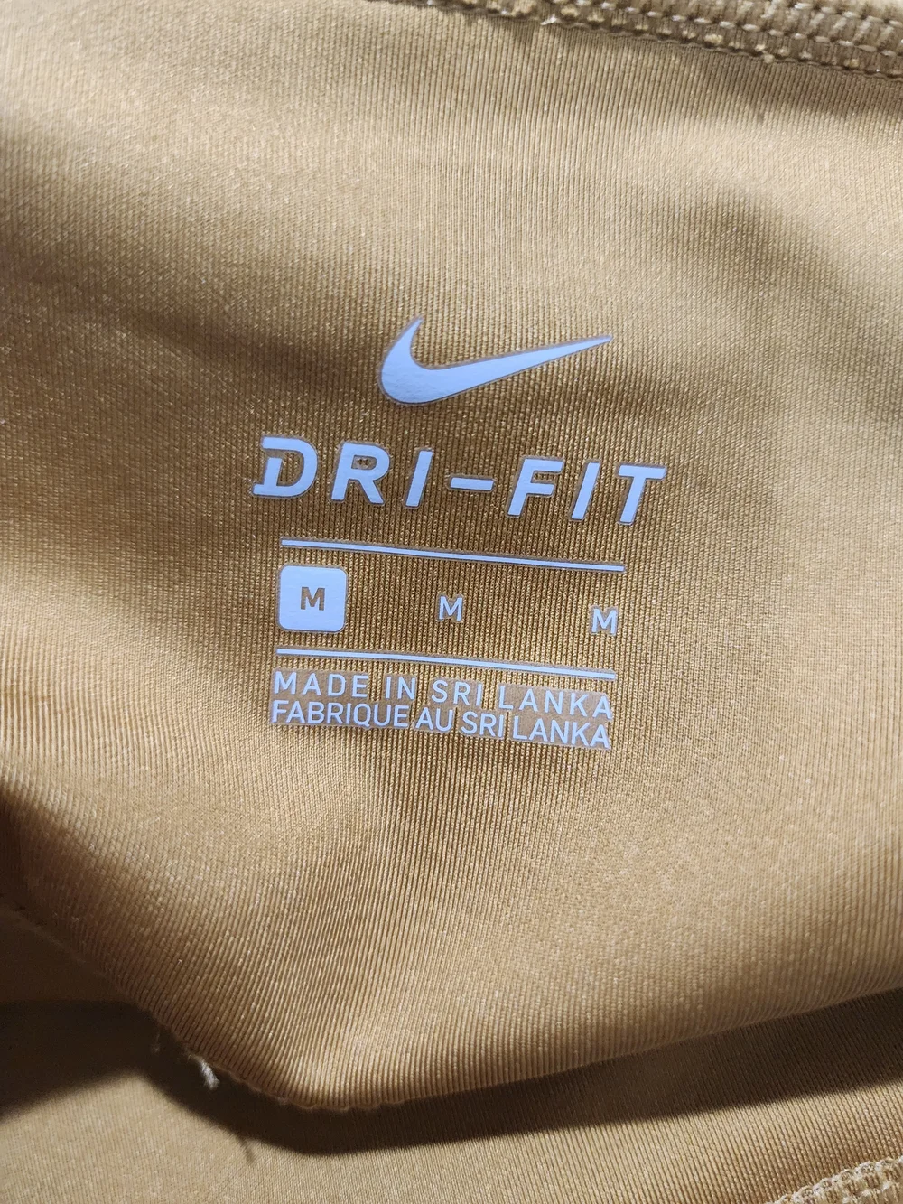Nike Womens Mustard and Black Performance Leggings with White Stripe